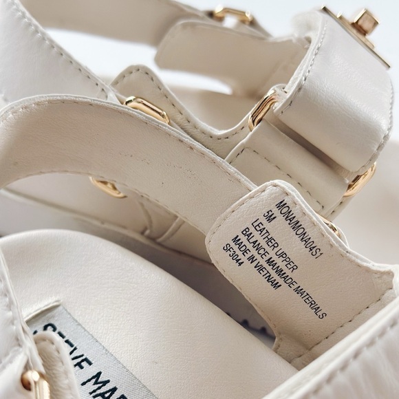 Steve Madden Mona Bone Leather Multi Strap Sandals Shoe Comfortable Size 5 - Picture 5 of 10